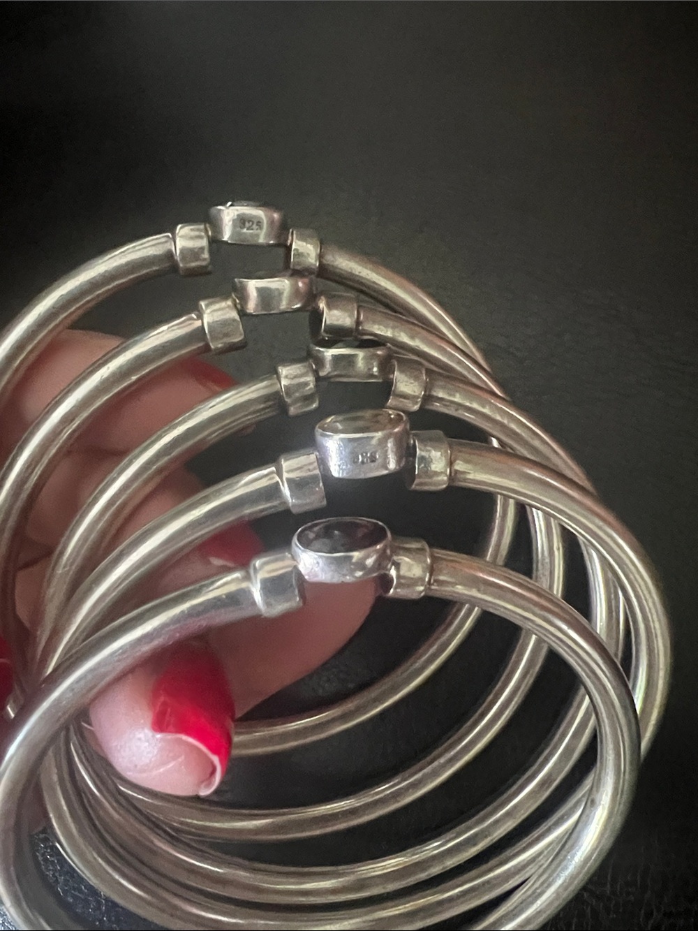 Sterling Silver Multi-Gemstone Stackable Rings - Assorted Colors - Picture 7 of 12